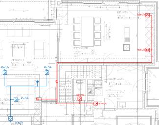 Voorbeeld ventilatieplan grondplan